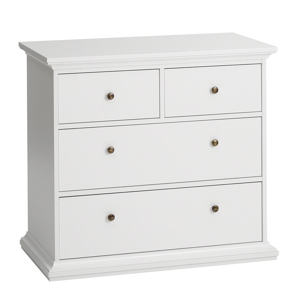 Marseille White 4 Drawer Chest of Drawer - FurniComp