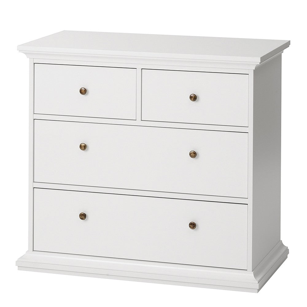Marseille White 4 Drawer Chest of Drawer - FurniComp
