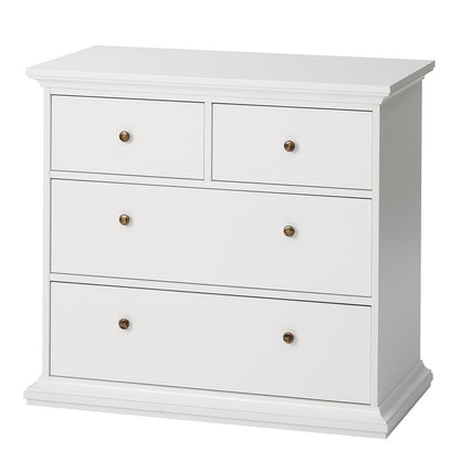 Marseille White 4 Drawer Chest of Drawer - FurniComp
