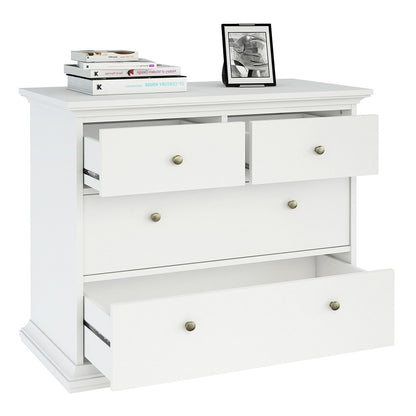 Marseille White 4 Drawer Chest of Drawer - FurniComp
