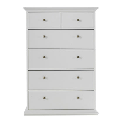 Marseille White 6 Drawer Chest of Drawer - FurniComp