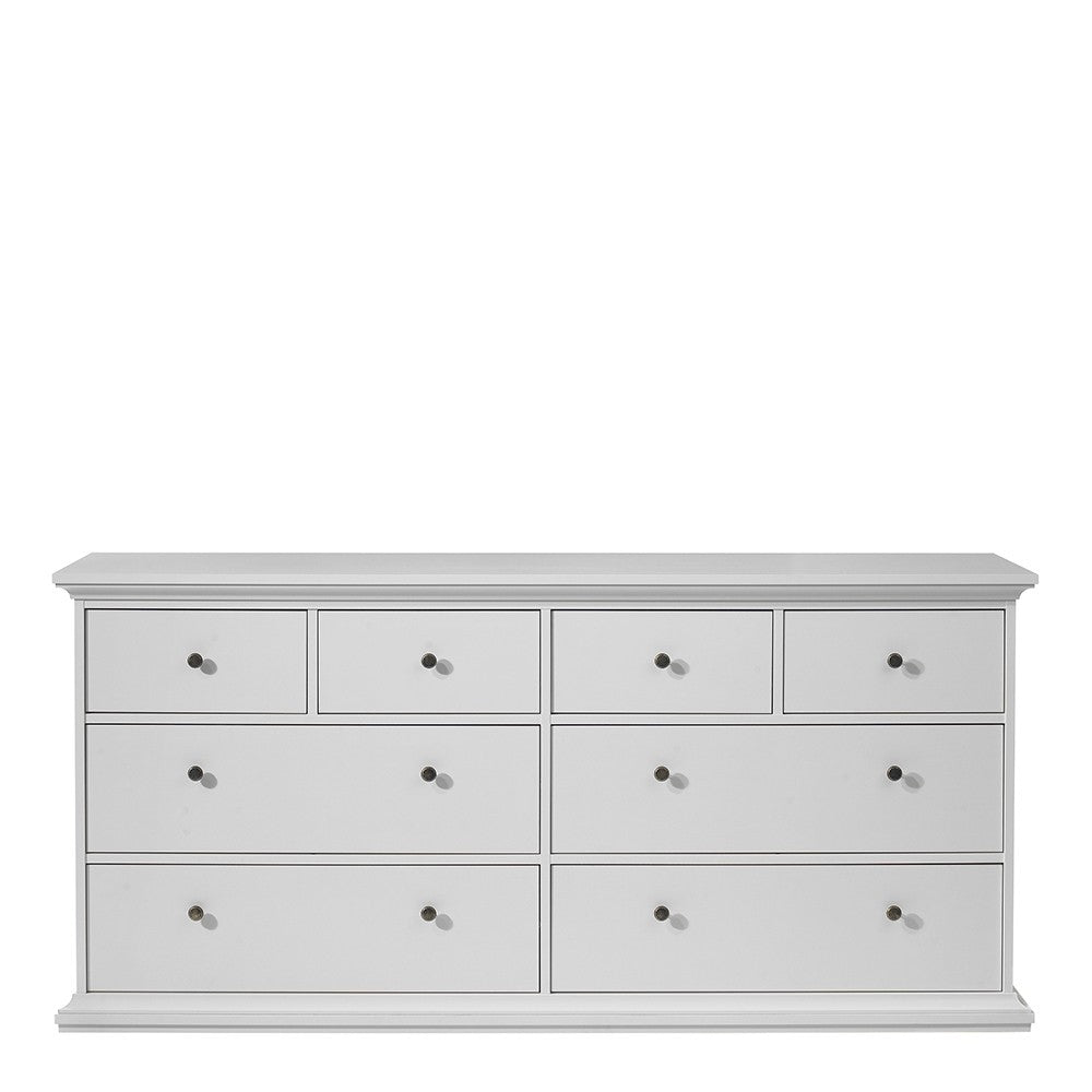 Marseille White 8 Drawer Chest of Drawer - FurniComp