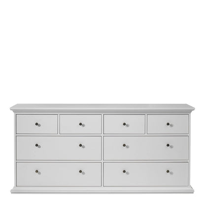 Marseille White 8 Drawer Chest of Drawer - FurniComp