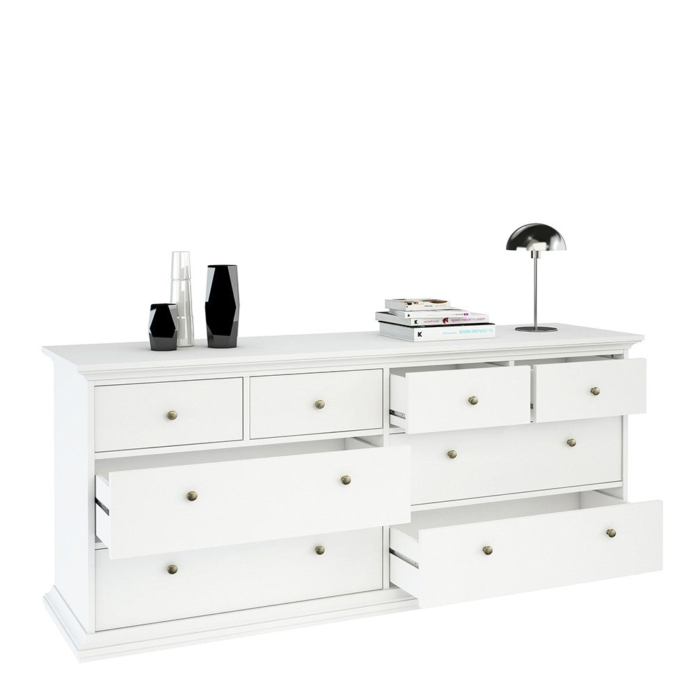 Marseille White 8 Drawer Chest of Drawer - FurniComp