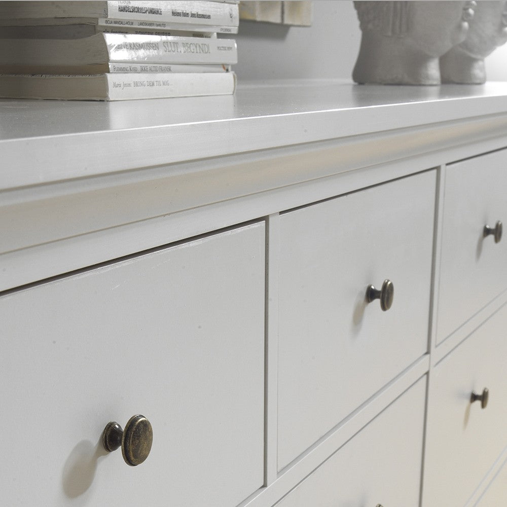 Marseille White 8 Drawer Chest of Drawer - FurniComp