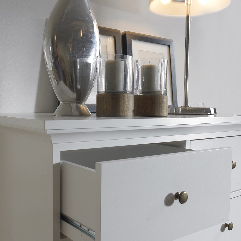 Marseille White 8 Drawer Chest of Drawer - FurniComp