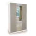 Maya High Gloss Grey and White 3 Door Mirrored Wardrobe - FurniComp