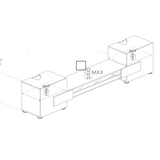 Metro White Gloss and Concrete Grey TV Unit Up To 54 inch - FurniComp