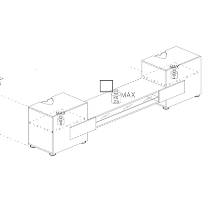 Metro White Gloss and Concrete Grey TV Unit Up To 54 inch - FurniComp