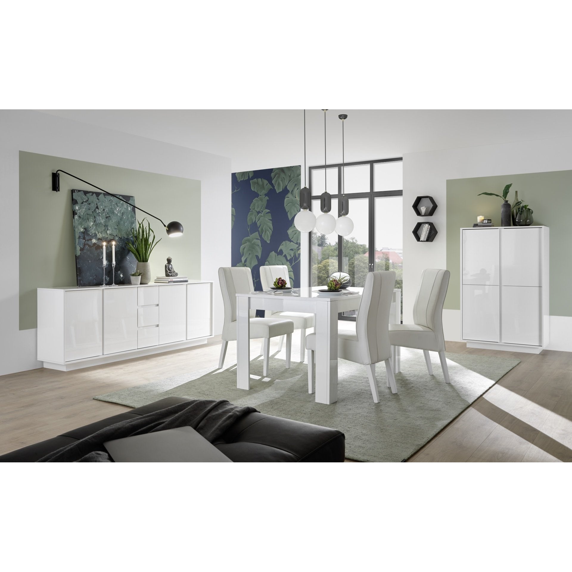 Milano 137cm White Gloss Extending Dining Table - FurniComp