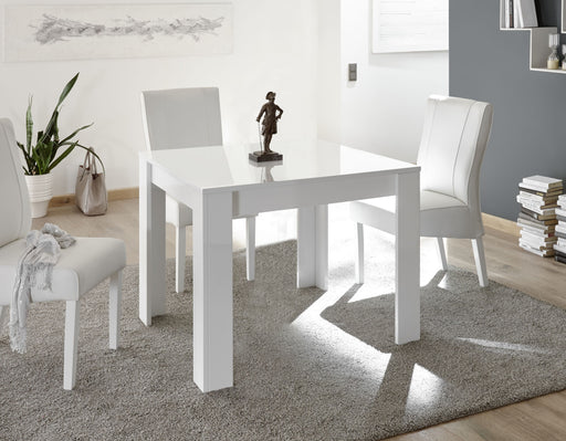 Milano 90cm 4 Seater Square White Gloss Dining Table - FurniComp