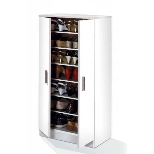 Milano 2 Door Alpine White Shoe Storage Cupboard - FurniComp