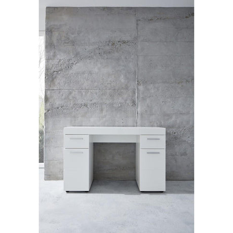 Modena 2 Door 2 Drawer White Gloss Dressing Table - FurniComp