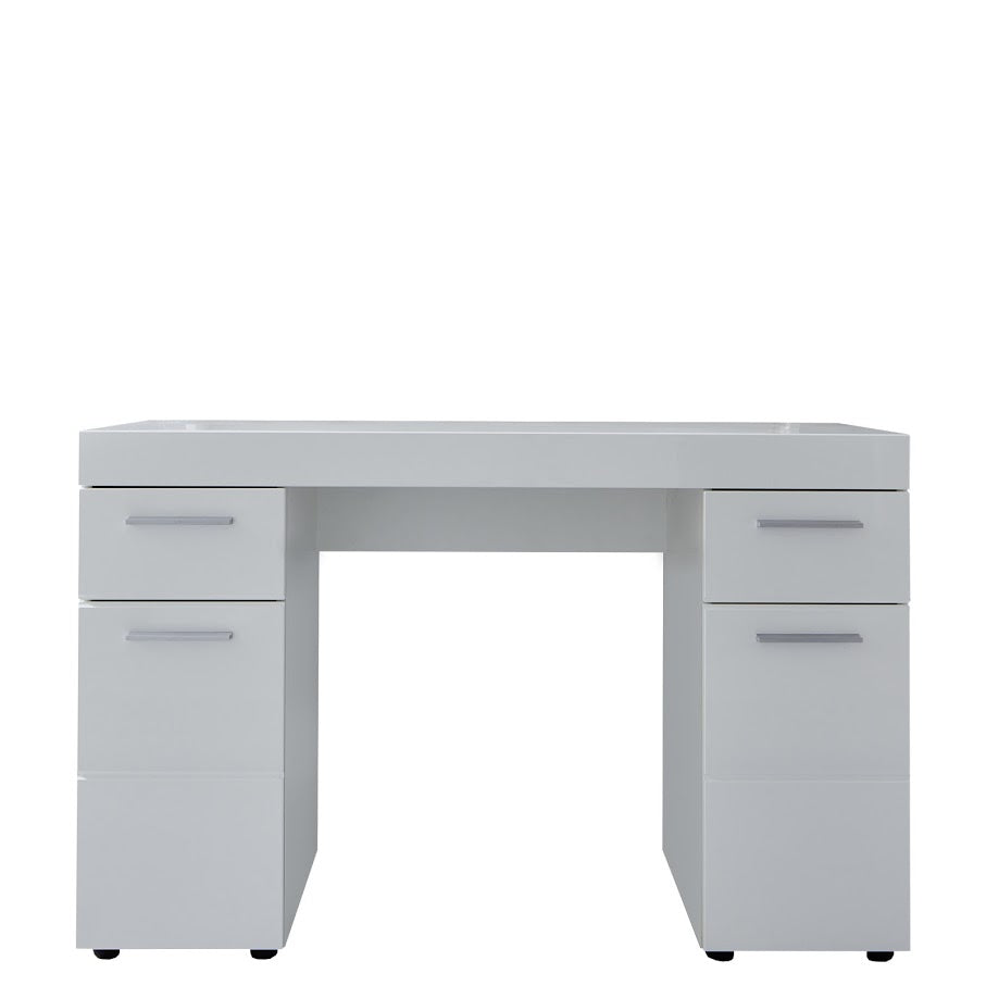 Modena 2 Door 2 Drawer White Gloss Dressing Table - FurniComp