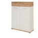 Montreal 2 Door 1 Drawer White and Oak Shoe Cabinet - FurniComp