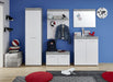 Myra 2 Door White and Concrete Grey Shoe Cabinet - FurniComp