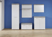 Myra White And Concrete Grey Tall Narrow 1 Door Wardrobe - FurniComp