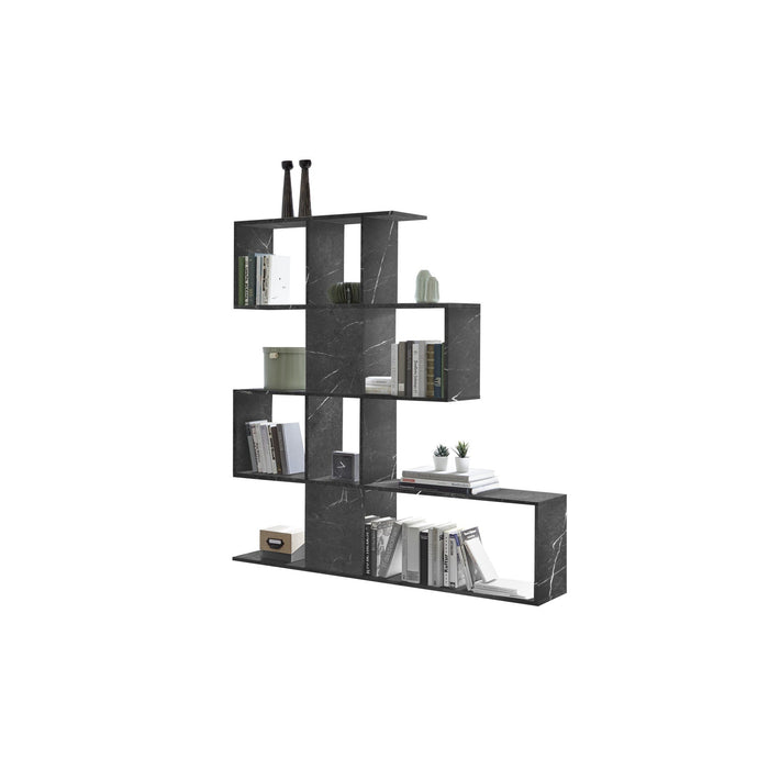 Novara Black Marble Effect Bookcase/Room Dividers - FurniComp