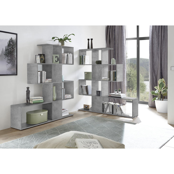 Novara Concrete Grey Bookcase/Room Dividers - FurniComp