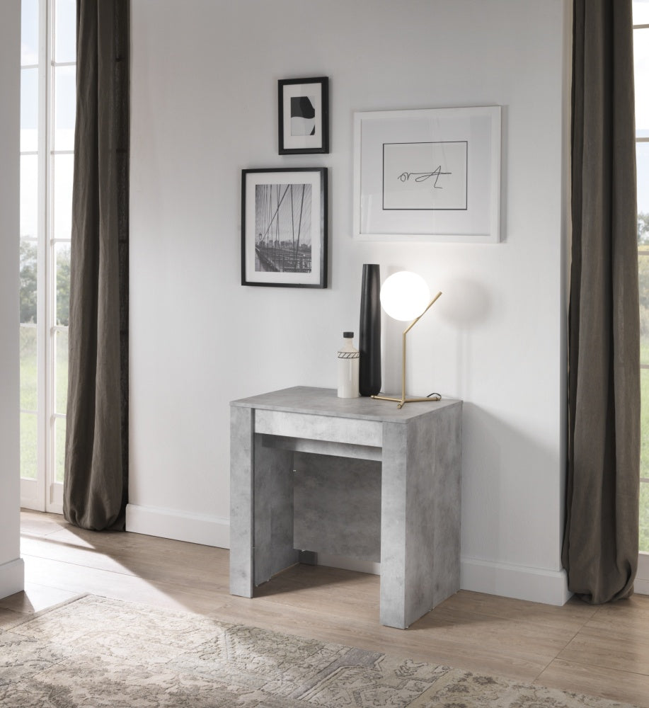 Novara Concrete Grey Extending Console Dining Table - FurniComp