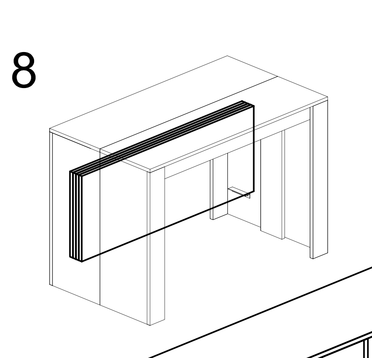 Novara White Gloss Extending Console Dining Table - FurniComp