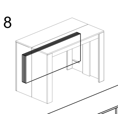 Novara White Gloss Extending Console Dining Table - FurniComp