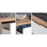 Oskar 2 Drawer Bedside Table - Matt White & Oak - FurniComp