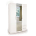 Olivia 3 Door 2 Drawer White Mirrored Wardrobe - FurniComp