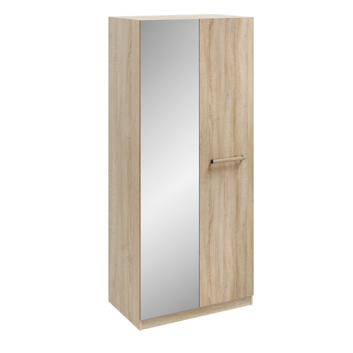 Orla Oak 2 Door Mirrored Wardrobe - FurniComp