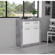 Orlando Small White and Concrete Grey 2 Door 2 Drawer Sideboard - FurniComp