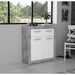 Orlando Small White and Concrete Grey 2 Door 2 Drawer Sideboard - FurniComp