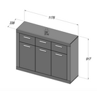 Orlando White and Concrete Grey 3 Door 3 Drawer Sideboard - FurniComp