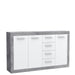 Orlando White and Concrete Grey 3 Door 4 Drawer Sideboard - FurniComp