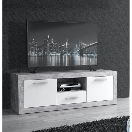 Orlando White and Concrete Grey 65 Inch TV Stand - FurniComp