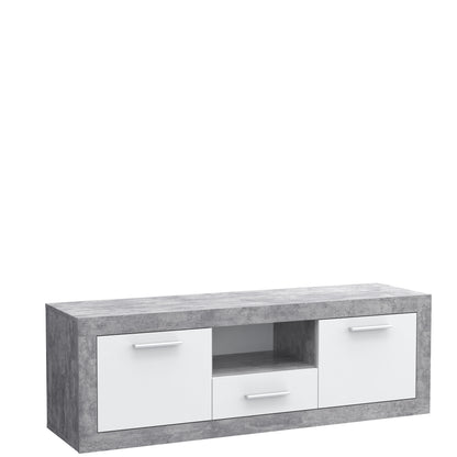 Orlando White and Concrete Grey 65 Inch TV Stand - FurniComp