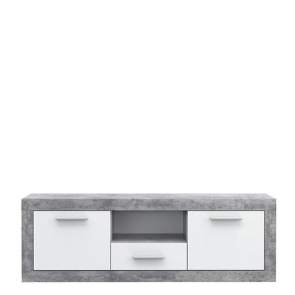 Orlando White and Concrete Grey 65 Inch TV Stand - FurniComp