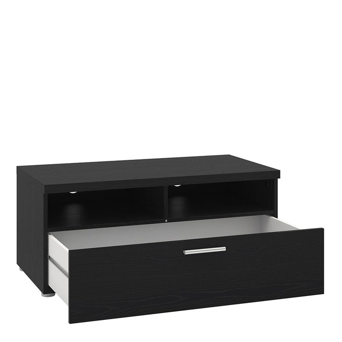 Pisa Black 1 Drawer 2 Shelves TV Unit - FurniComp