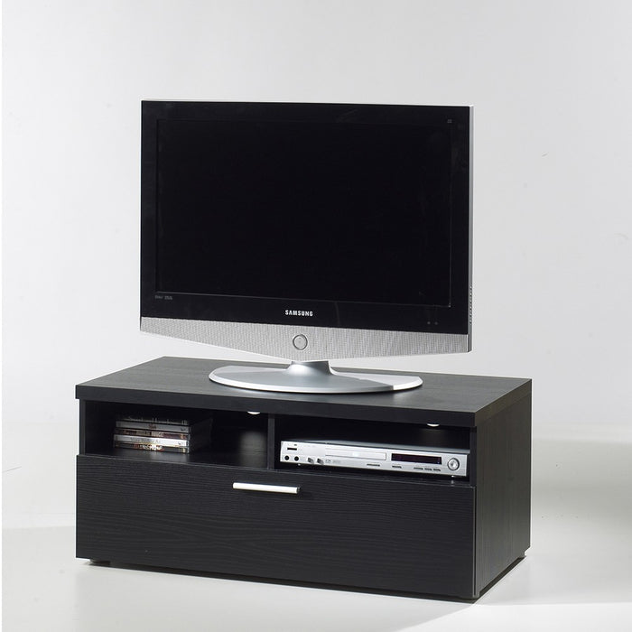 Pisa Black 1 Drawer 2 Shelves TV Unit - FurniComp