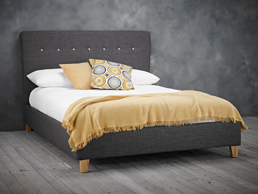 Quinn Charcoal Fabric Bed Frame - FurniComp