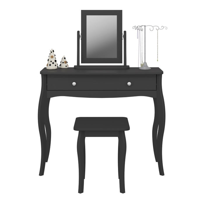 Rene 1 Drawer Black Dressing Table - FurniComp