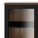 Retro Display Cabinet Glazed 2 Doors in Black and Walnut - FurniComp