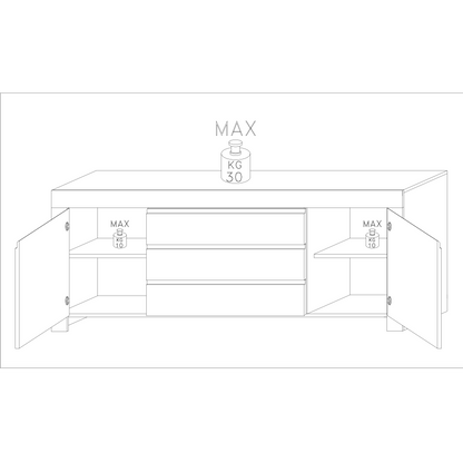 Roma Oak Effect 2 Door 3 Drawer Wide Sideboard - FurniComp