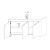 Roma Oak Effect 3 Door Sideboard Storage Cabinet - FurniComp