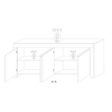 Roma Matt White 4 Door Sideboard - FurniComp