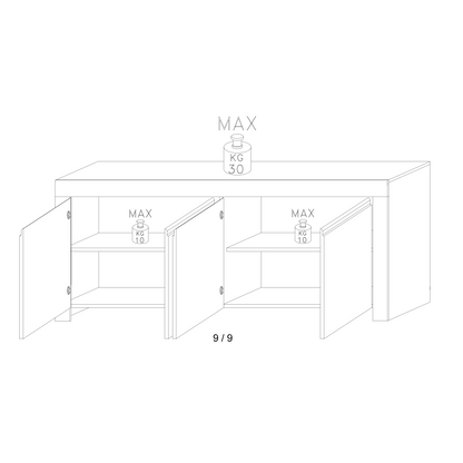 Roma Matt White 4 Door Sideboard - FurniComp