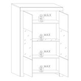 Roma 2 Door Oak Effect Glass Display Cabinet - FurniComp