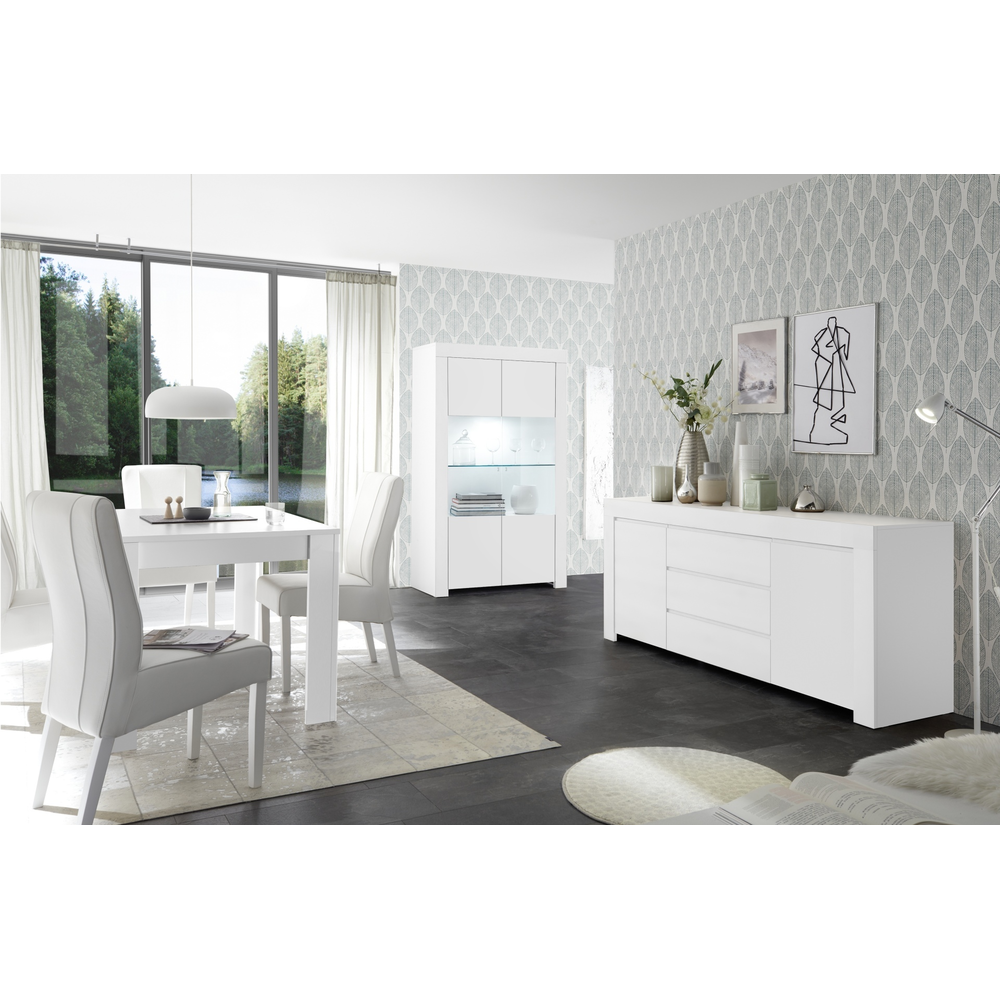 Roma Matt White 4 Door Sideboard - FurniComp