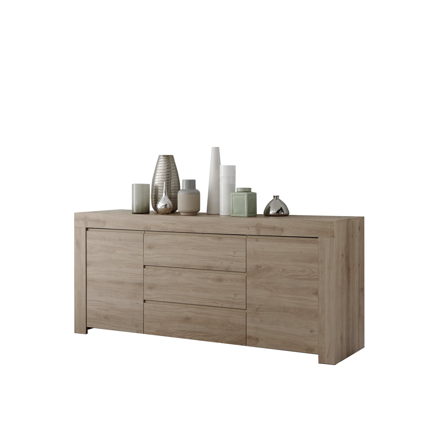 Roma Oak Effect 2 Door 3 Drawer Wide Sideboard - FurniComp