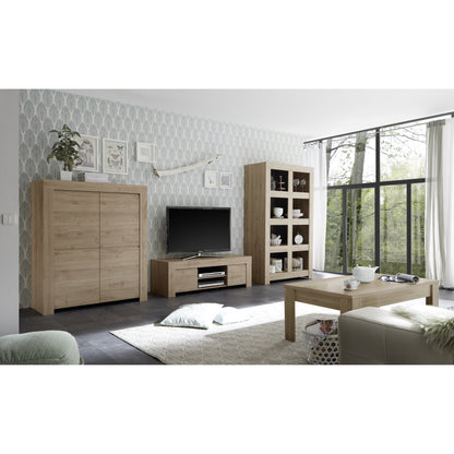 Roma Oak Effect 4 Door Sideboard - FurniComp