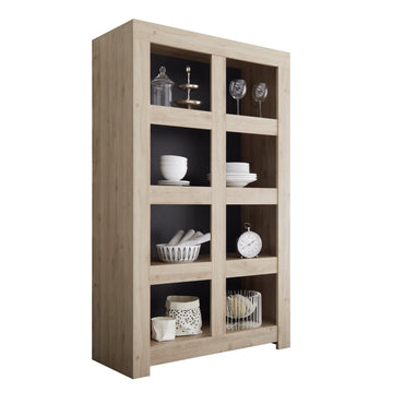 Roma Wide 4 Shelf Oak Effect Bookcase - FurniComp